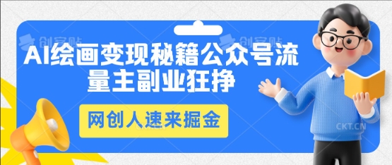 AI绘画变现秘籍:公众号流量主副业狂挣,网创人速来掘金-领航资源站