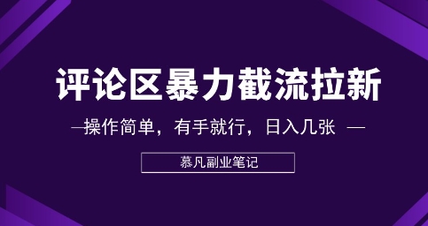 评论区暴力截流拉新:捡钱项目,操作简单,有手就行,日入几张-领航资源站