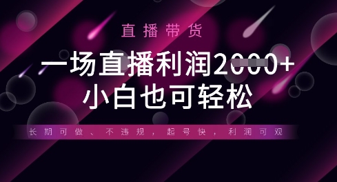 半无人直播带货,一场利润数张,适合所有平台玩法,小白也可轻松-领航资源站
