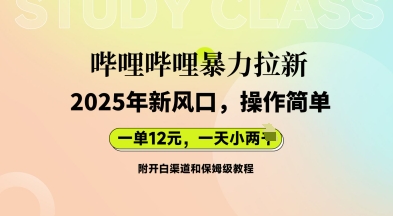 哔哩哔哩暴力拉新:2025年新风口,一单12元,一天数张(附开白渠道和保姆级教程)-领航资源站